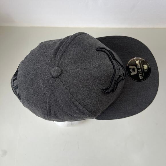 Chicago Bulls Ultra Game Snapback Mens Hat Gray OS Flat Brim Adjustable Cap NBA - Picture 7 of 10